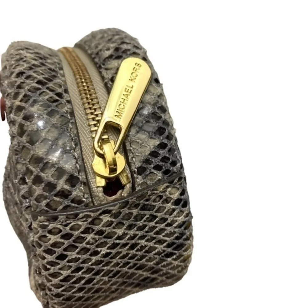 Michael Kors python embossed snakeskin embossed leather cosmetic pouch